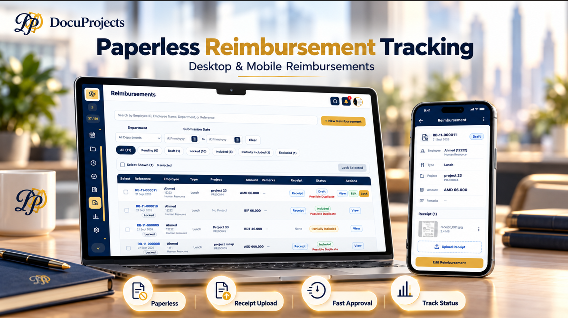 DocuProjects Paperless Reimbursements product showcase