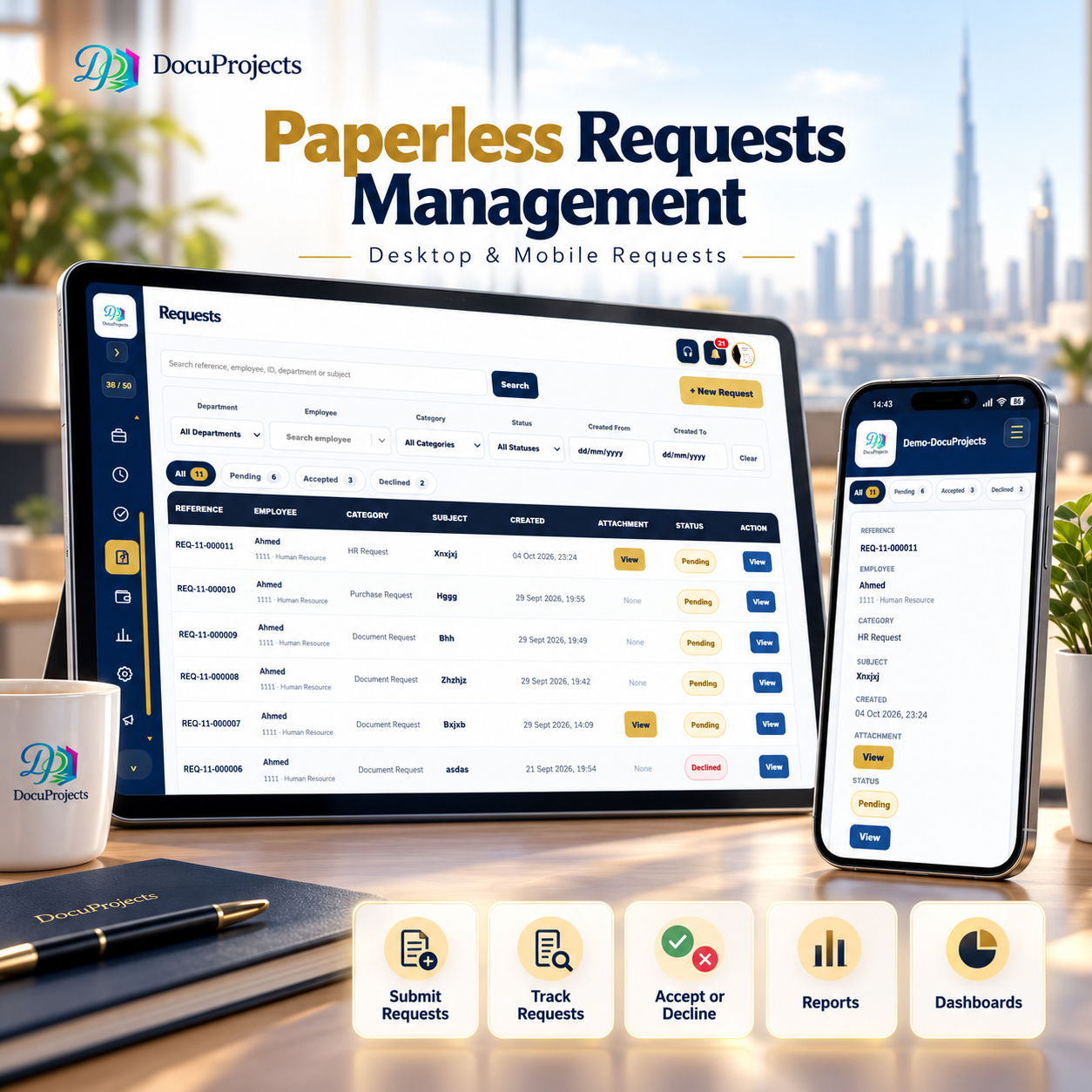 DocuProjects Online Request Management product showcase