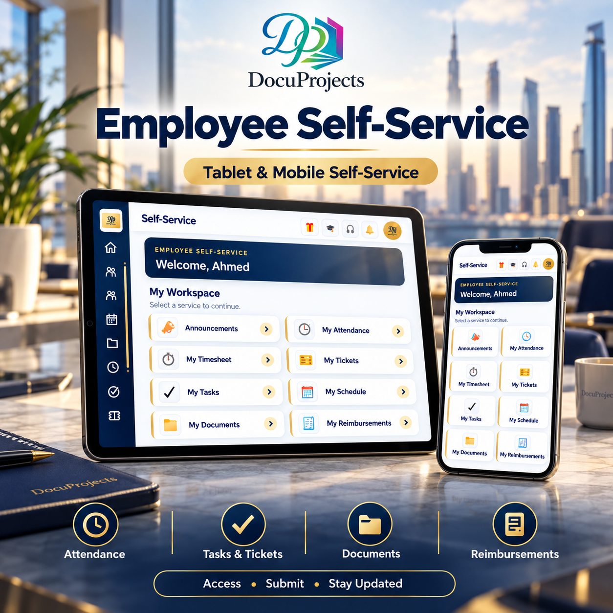 DocuProjects Employee Self-Service product showcase