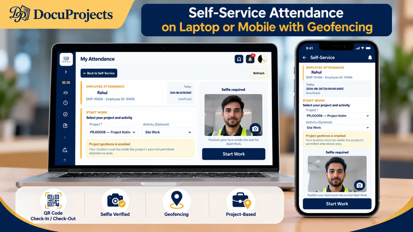 Attendance available on mobile self-service, tablet kiosk and laptop access